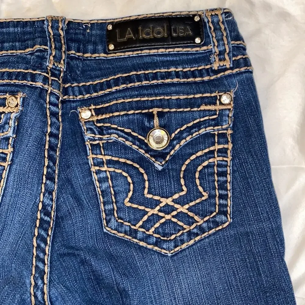 -LA IDol cuffed Bermuda denim shorts